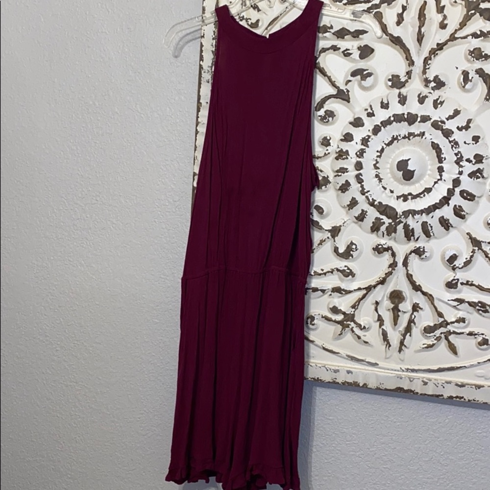 Mossimo Maroon Ruffle Shorts Sleeveless Romper - Picture 6 of 7